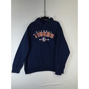 Detroit Tigers Hoodie Mens XL Navy Blue MLB Baseball Sweatshirt Pullover 1901